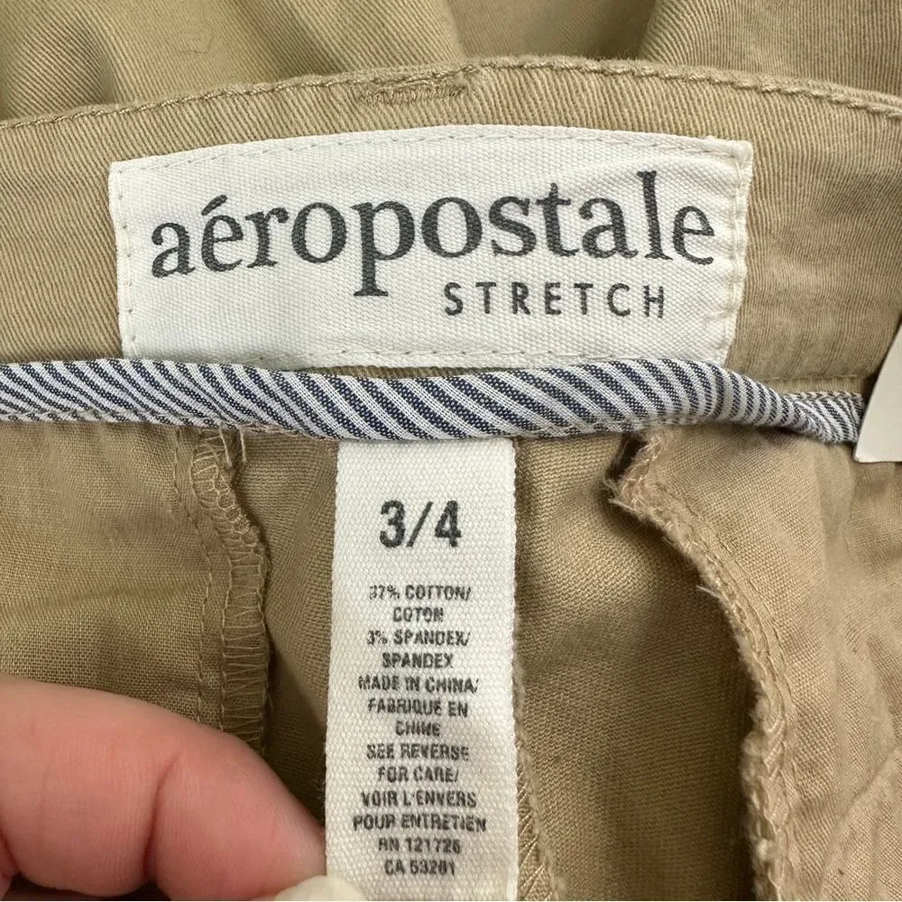 Aeropostale NWT Khaki Bermuda Shorts Stretch Summer‎